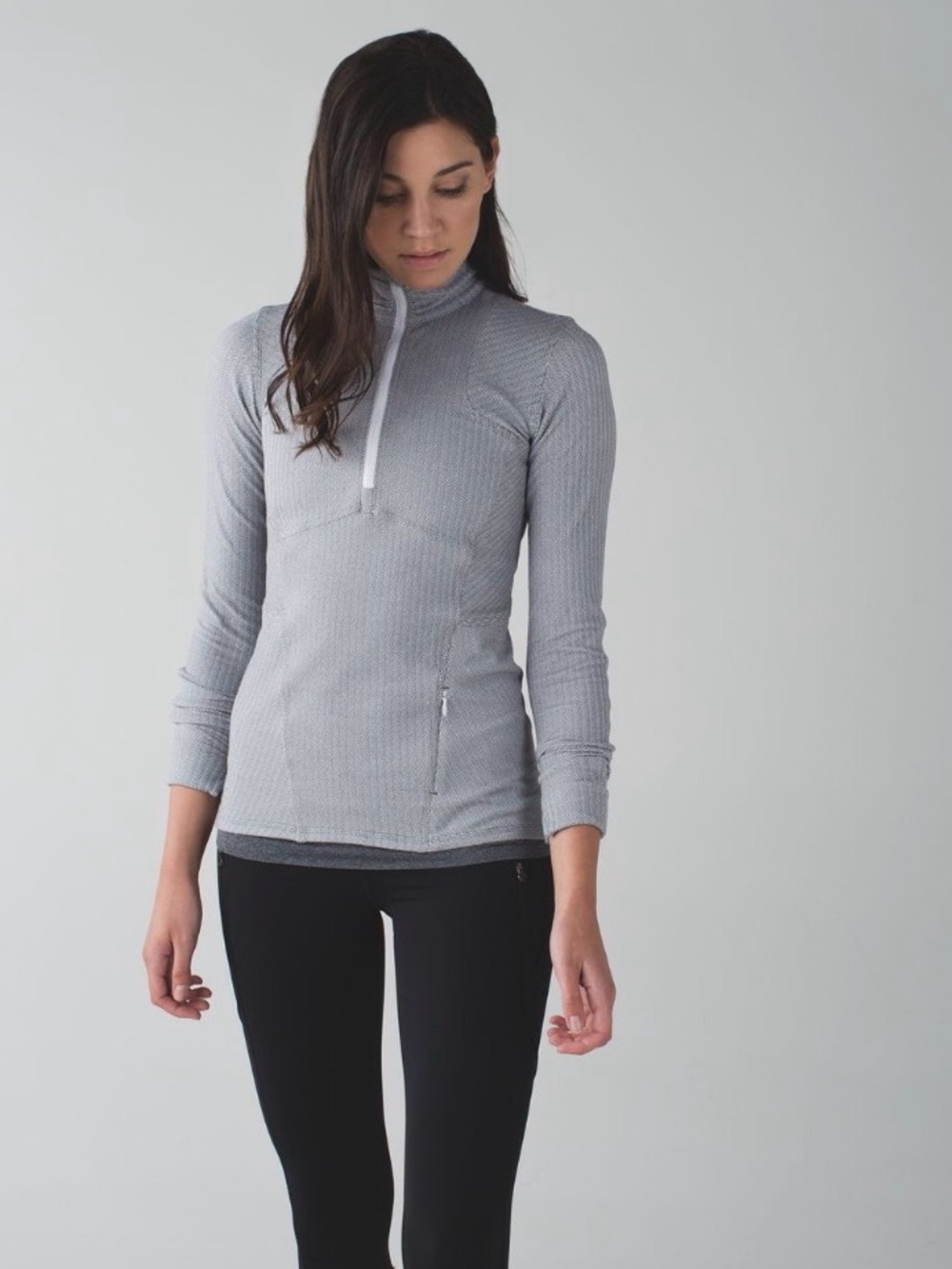 lululemon athletica Light Gray Half-Zip Pullover